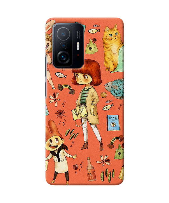Canvas little girl print Mi 11T Pro 5G Back Cover