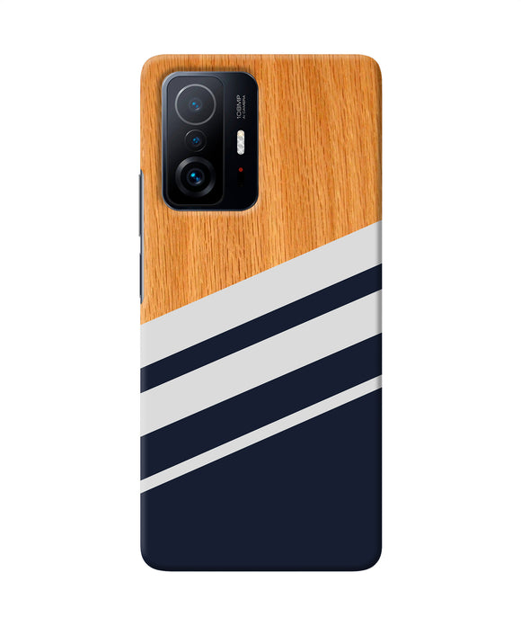 Black and white wooden Mi 11T Pro 5G Back Cover
