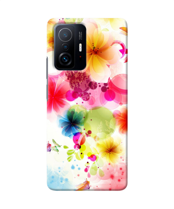 Flowers print Mi 11T Pro 5G Back Cover