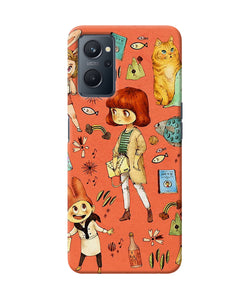 Canvas little girl print Realme 9i Back Cover