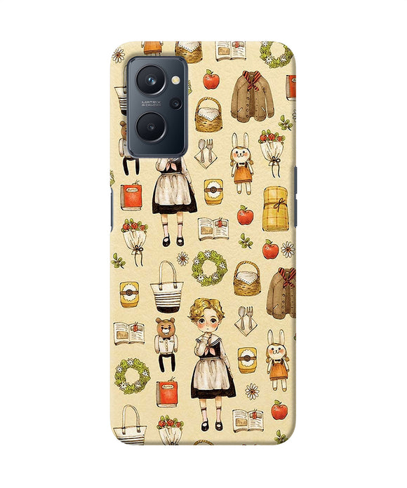 Canvas girl print Realme 9i Back Cover