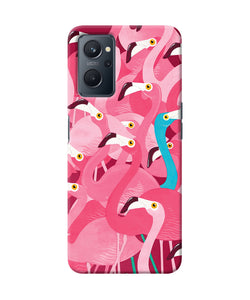 Abstract sheer bird pink print Realme 9i Back Cover