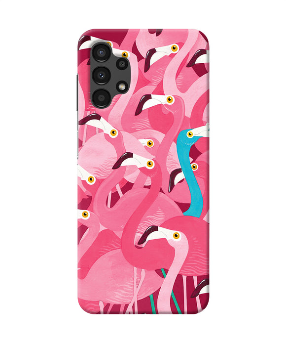 Abstract sheer bird pink print Samsung A13 4G Back Cover