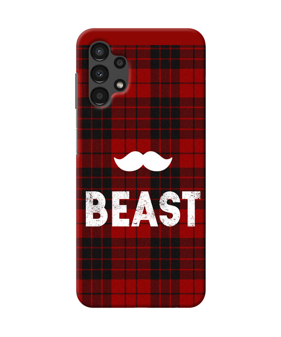 Beast red square Samsung A13 4G Back Cover