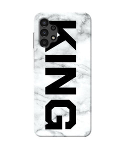 King marble text Samsung A13 4G Back Cover