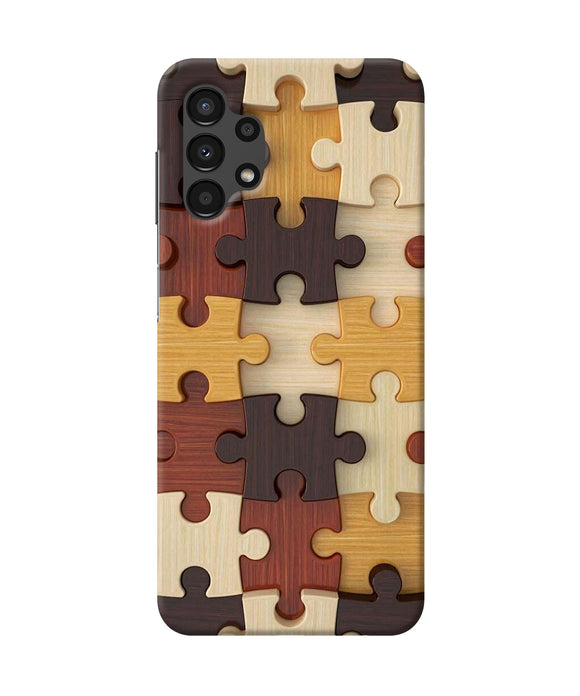 Wooden puzzle Samsung A13 4G Back Cover