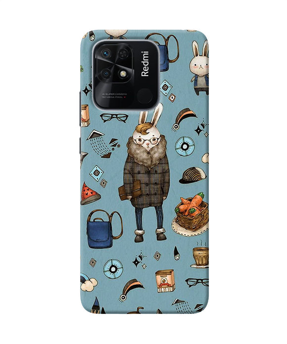 Canvas rabbit print Redmi 10/10 Power Back Cover