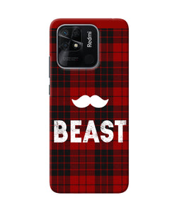 Beast red square Redmi 10/10 Power Back Cover