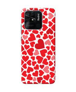 Red heart canvas print Redmi 10/10 Power Back Cover