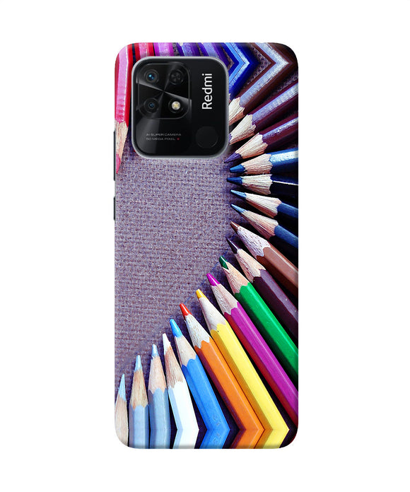 Color pencil half heart Redmi 10/10 Power Back Cover