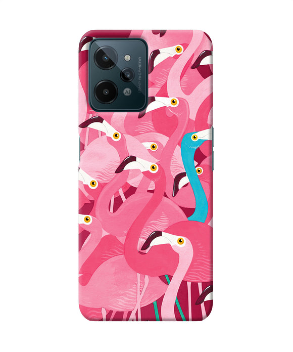 Abstract sheer bird pink print Realme C31 Back Cover
