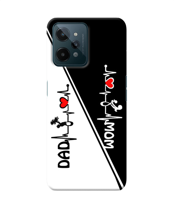 Mom dad heart line black and white Realme C31 Back Cover