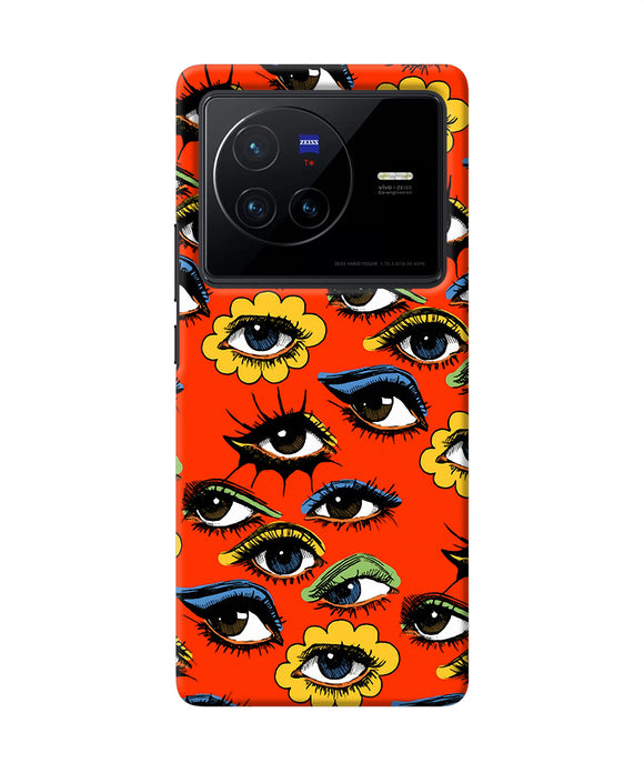 Abstract eyes pattern Vivo X80 Back Cover