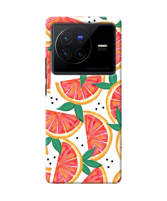 Abstract orange print Vivo X80 Back Cover