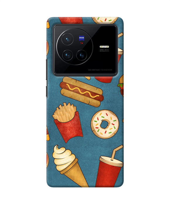 Abstract food print Vivo X80 Back Cover