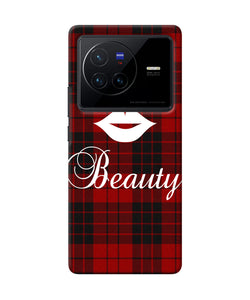 Beauty red square Vivo X80 Back Cover