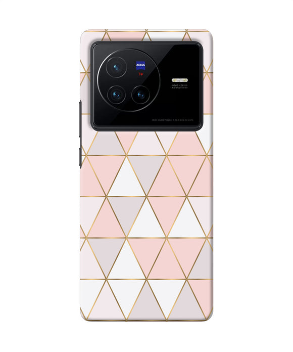 Abstract pink triangle pattern Vivo X80 Back Cover