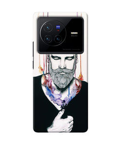 Beard man character Vivo X80 Back Cover