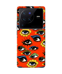 Abstract eyes pattern Vivo X80 Pro Back Cover