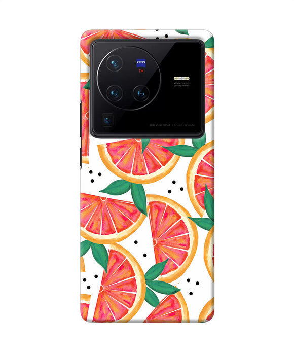 Abstract orange print Vivo X80 Pro Back Cover