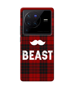 Beast red square Vivo X80 Pro Back Cover