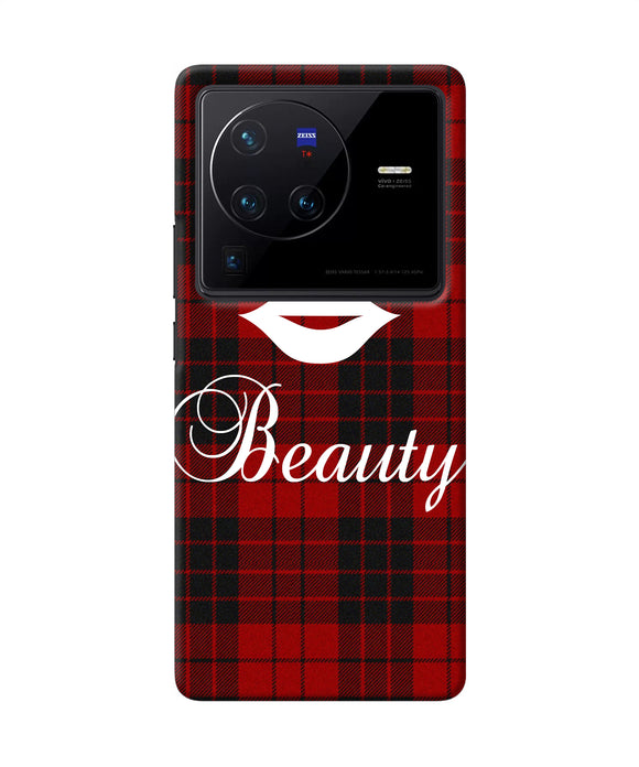 Beauty red square Vivo X80 Pro Back Cover