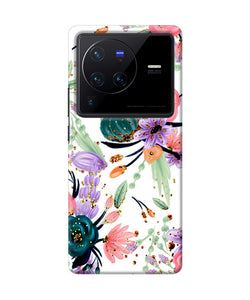 Abstract flowers print Vivo X80 Pro Back Cover