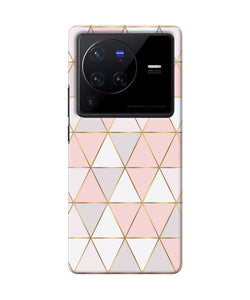 Abstract pink triangle pattern Vivo X80 Pro Back Cover