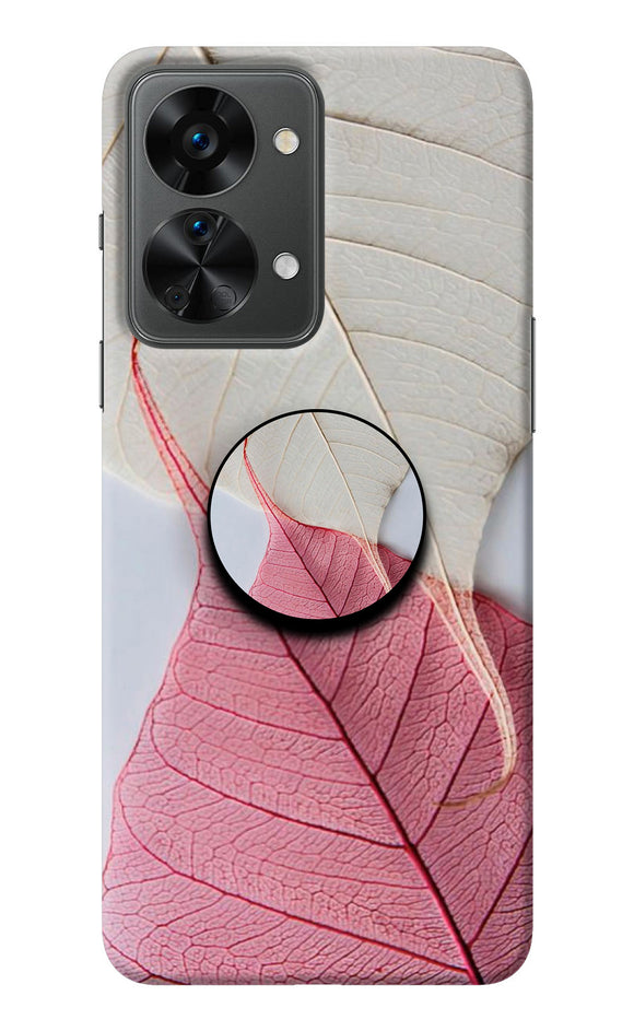 White Pink Leaf OnePlus Nord 2T 5G Pop Case