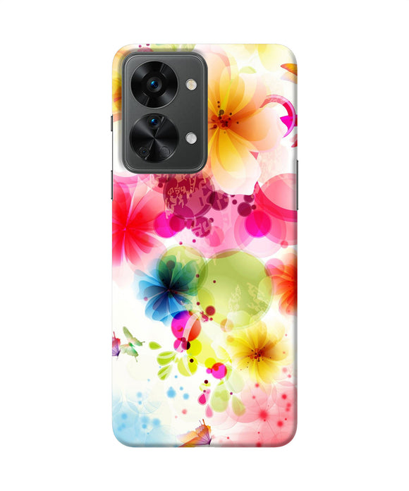 Flowers print OnePlus Nord 2T 5G Back Cover