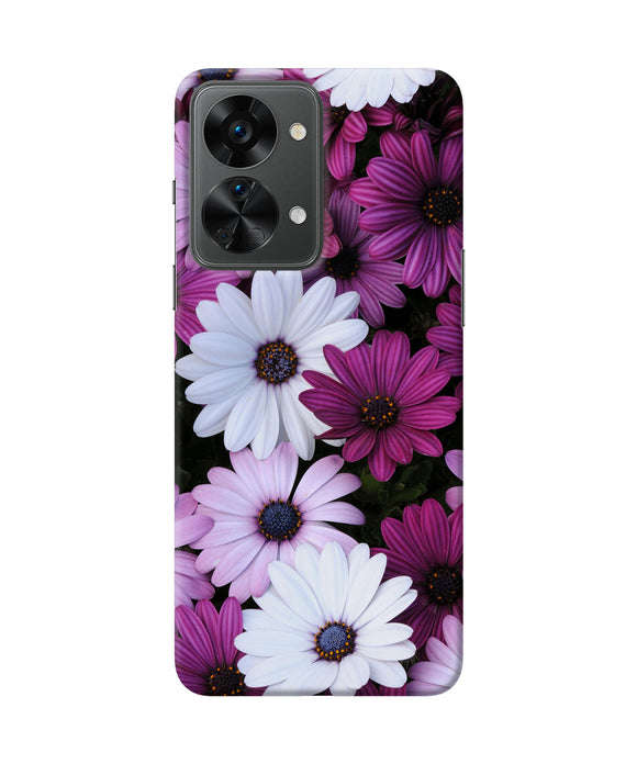 White violet flowers OnePlus Nord 2T 5G Back Cover