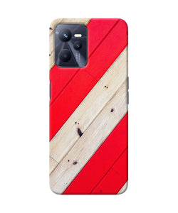 Abstract red brown wooden Realme C35 Back Cover