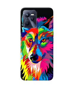 Colorful wolf sketch Realme C35 Back Cover