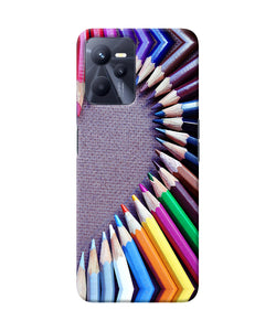 Color pencil half heart Realme C35 Back Cover