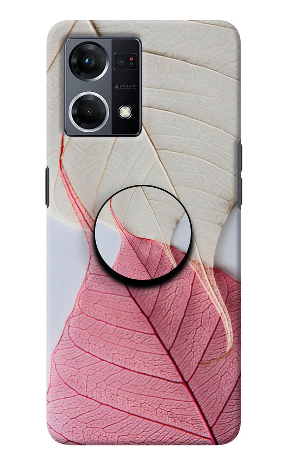 White Pink Leaf Oppo F21 Pro 4G Pop Case