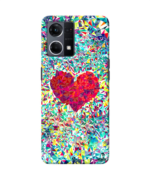 Red heart print Oppo F21 Pro 4G Back Cover