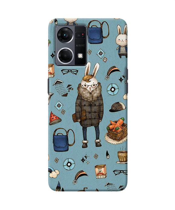 Canvas rabbit print Oppo F21 Pro 4G Back Cover