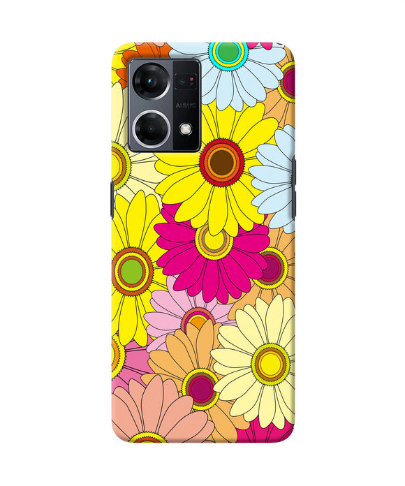 Abstract colorful flowers Oppo F21 Pro 4G Back Cover