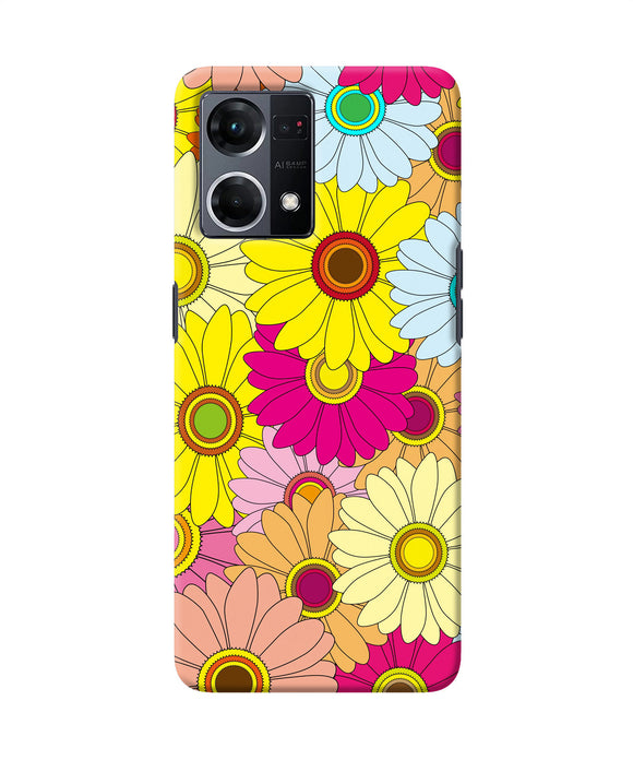 Abstract colorful flowers Oppo F21 Pro 4G Back Cover