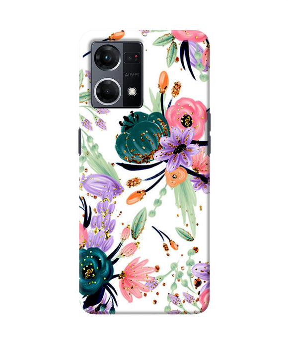 Abstract flowers print Oppo F21 Pro 4G Back Cover