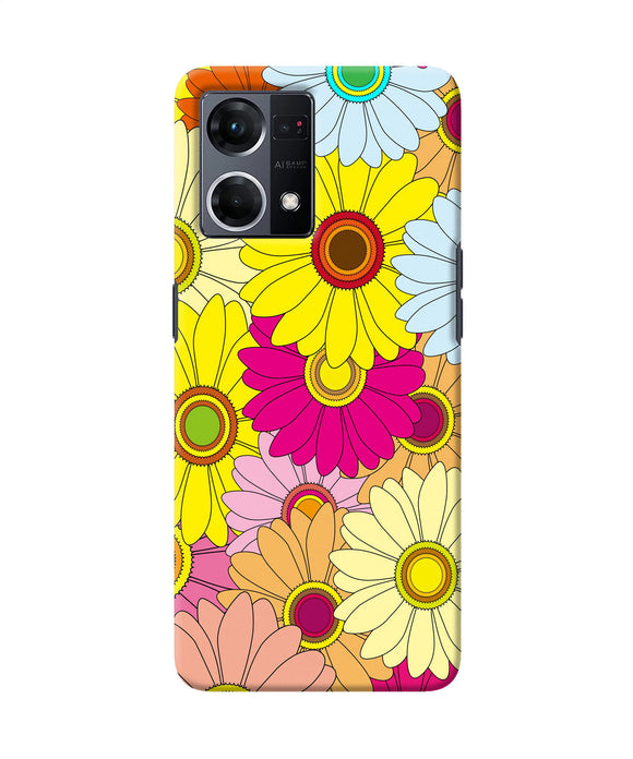 Abstract colorful flowers Oppo F21 Pro 4G Back Cover