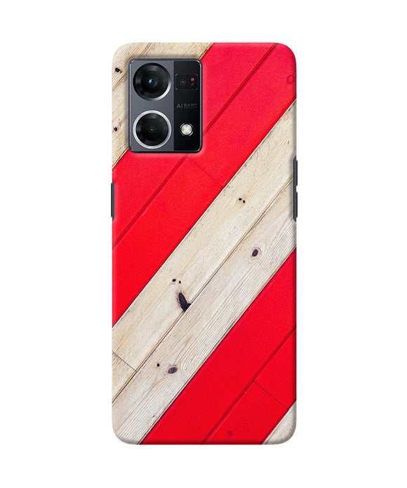 Abstract red brown wooden Oppo F21 Pro 4G Back Cover