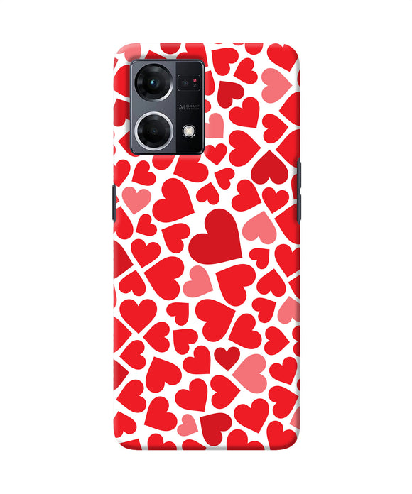 Red heart canvas print Oppo F21 Pro 4G Back Cover