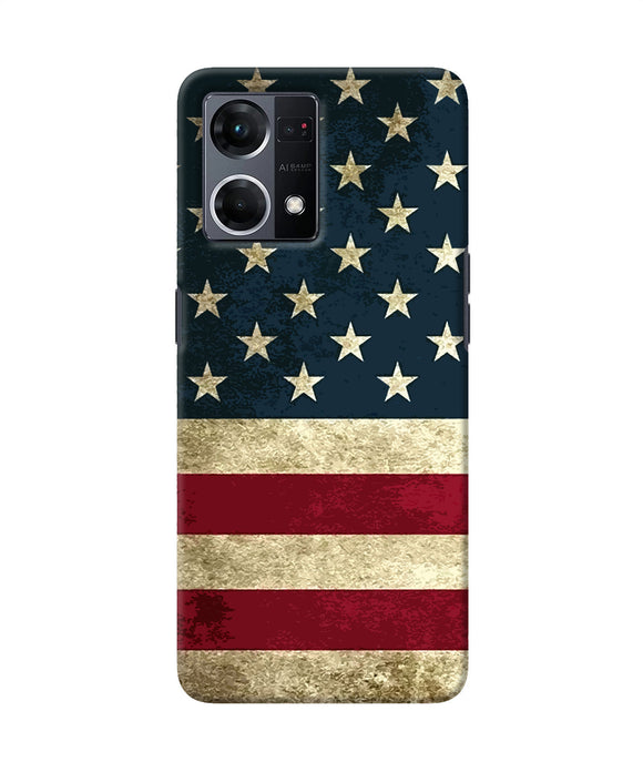 Vintage US flag Oppo F21 Pro 4G Back Cover