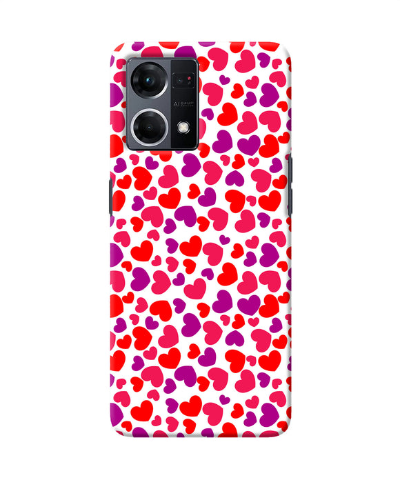 Red heart canvas print Oppo F21 Pro 4G Back Cover