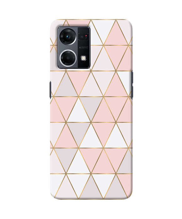 Abstract pink triangle pattern Oppo F21 Pro 4G Back Cover