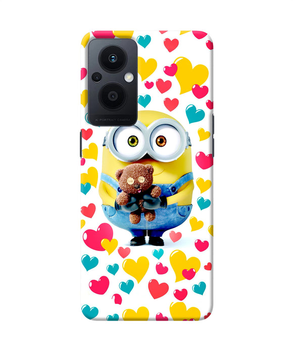 Minion teddy hearts Oppo F21 Pro 5G Back Cover