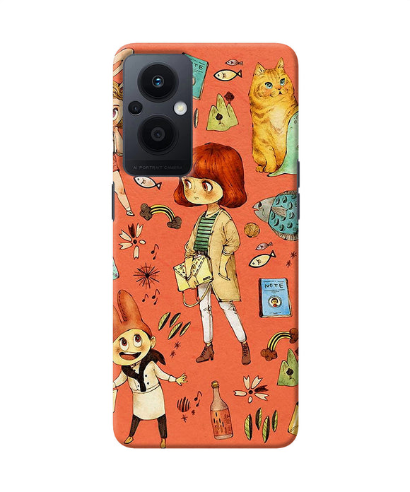 Canvas little girl print Oppo F21 Pro 5G Back Cover
