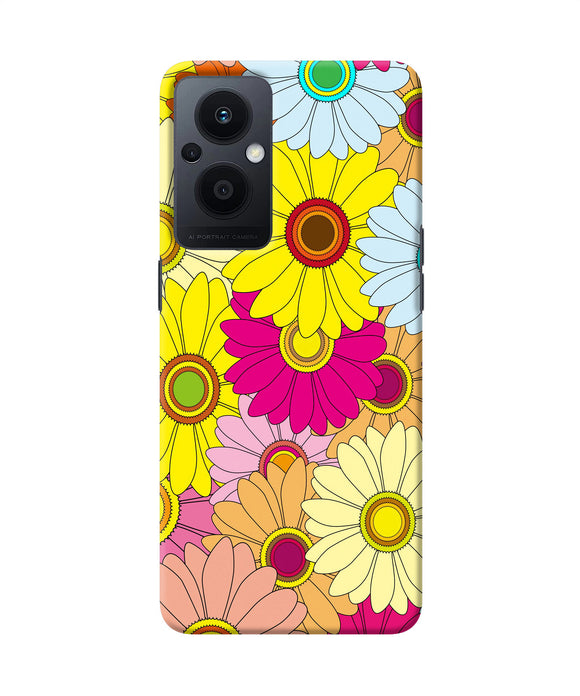 Abstract colorful flowers Oppo F21 Pro 5G Back Cover