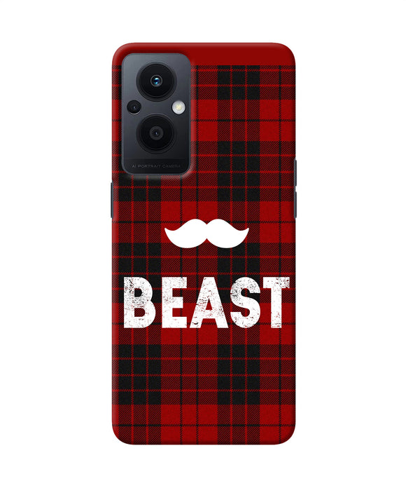 Beast red square Oppo F21 Pro 5G Back Cover